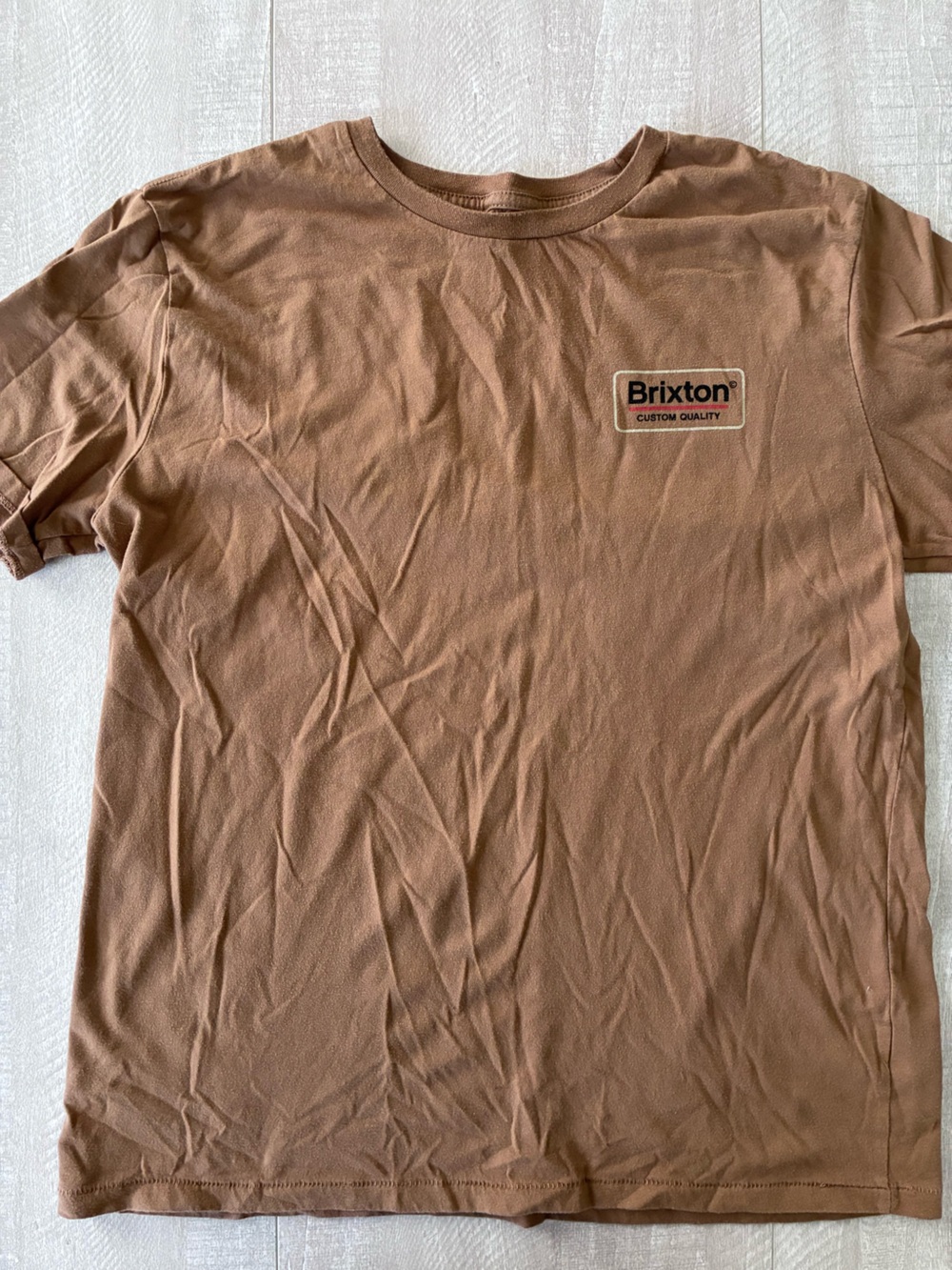 Brixton Tan Crewneck Short-Sleeve Logo Tee